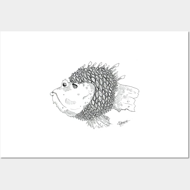 Pinecone Fish Wall Art by georgiagoddard